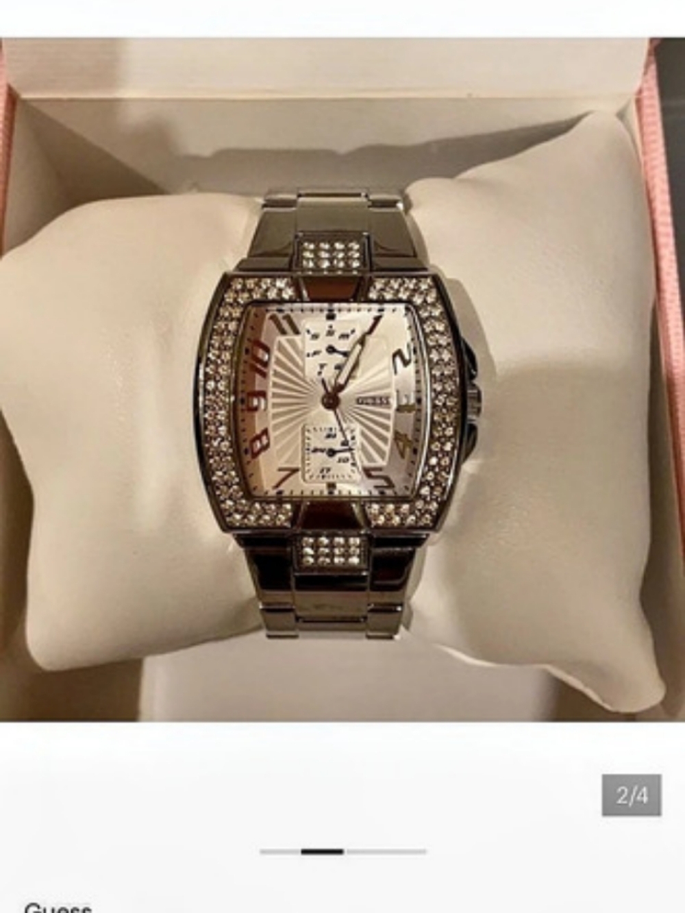 Guess U12556L1 Women's Silver & Gold Watch Like New